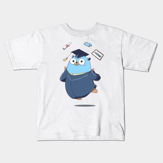 Golang Gopher Go Recover Kids T-Shirt by clgtart